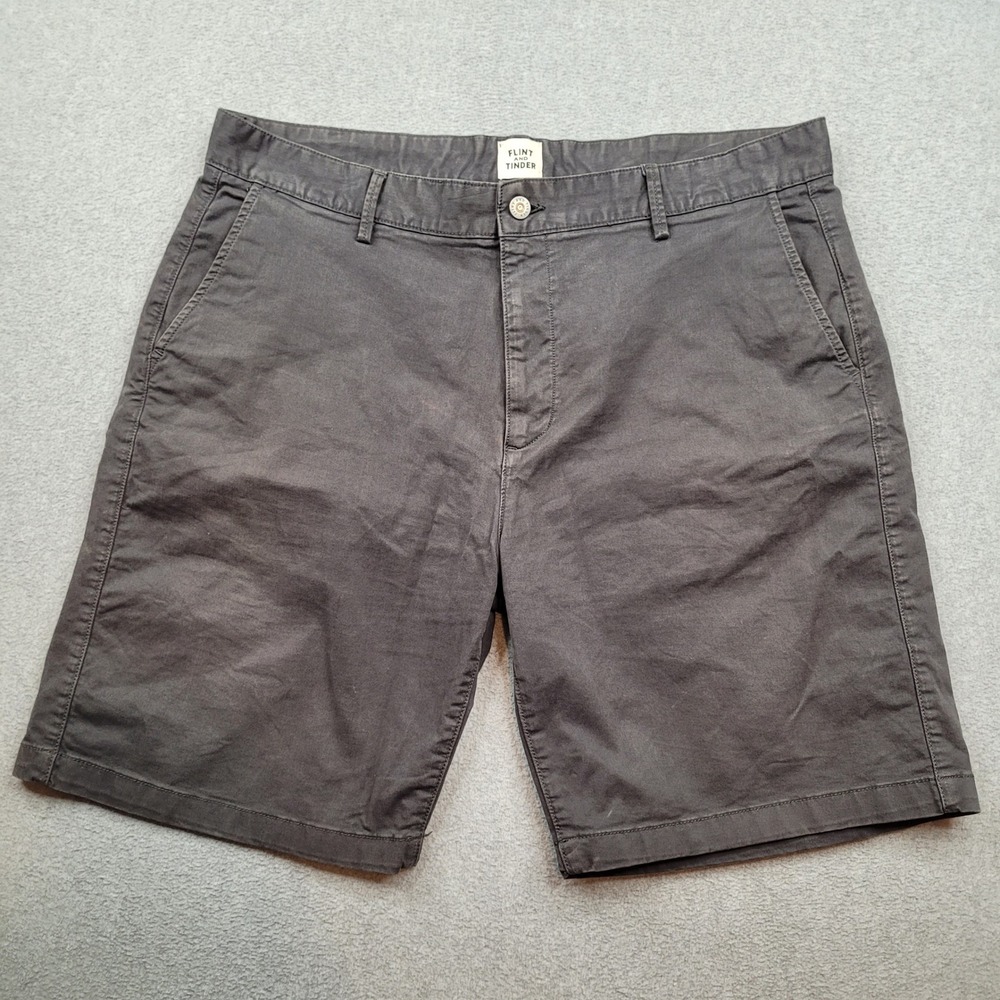 Flint and Tinder 365 Shorts Mens 36 Dark Gray Chino Casual